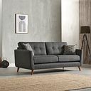 Evie 3 Seater Sofa in Rosa Collection Charcoal Fabric