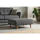 Evie Footstool in Rosa Collection Charcoal Fabric