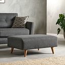 Evie Footstool in Rosa Collection Charcoal Fabric