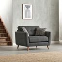 Evie Loveseat in Rosa Collection Charcoal Fabric