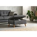 Evie Storage Footstool in Rosa Collection Charcoal Fabric