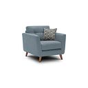 Evie Armchair in Rosa Collection Denim Fabric