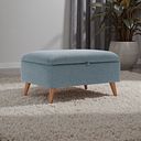 Evie Storage Footstool in Rosa Collection Denim Fabric