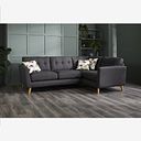 Evie Left Hand Corner Sofa in Charcoal Fabric