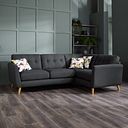 Evie Left Hand Corner Sofa in Charcoal Fabric