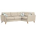 Evie Left Hand Corner Sofa in Ivory Fabric