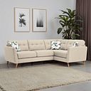 Evie Left Hand Corner Sofa in Ivory Fabric