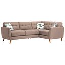 Evie Left Hand Corner Sofa in Mink Fabric