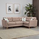 Evie Left Hand Corner Sofa in Mink Fabric