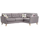 Evie Left Hand Corner Sofa in Silver Fabric
