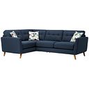 Evie Right Hand Corner Sofa in Blue Fabric