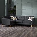 Evie Right Hand Corner Sofa in Charcoal Fabric