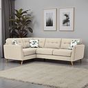 Evie Right Hand Corner Sofa in Ivory Fabric