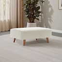 Evie Footstool in Rosa Collection Sand Fabric