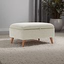 Evie Storage Footstool in Rosa Collection Sand Fabric