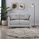 Evie 2 Seater Sofa in Rosa Collection Silver Fabric