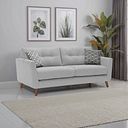 Evie 3 Seater Sofa in Rosa Collection Silver Fabric