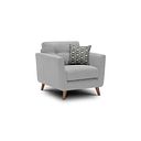 Evie Armchair in Rosa Collection Silver Fabric