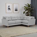 Evie Left Hand Corner Sofa in Rosa Collection Silver Fabric