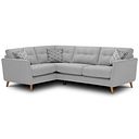 Evie Right Hand Corner Sofa in Rosa Collection Silver Fabric