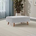 Evie Footstool in Rosa Collection Silver Fabric