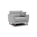 Evie Loveseat in Rosa Collection Silver Fabric