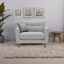 Evie Loveseat in Rosa Collection Silver Fabric