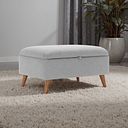 Evie Storage Footstool in Rosa Collection Silver Fabric