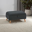 Evie Storage Footstool in Plain Charcoal Fabric