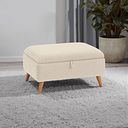 Evie Storage Footstool in Plain Ivory Fabric