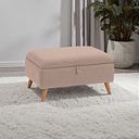 Evie Storage Footstool in Plain Mink Fabric