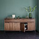 Detroit Solid Hardwood and Metal Extra Large Sideboard