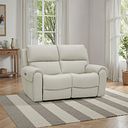 Ezra 2 Seater Electric Recliner in Bone China Leather
