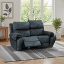 Ezra 2 Seater Electric Recliner with Power Headrest & Lumbar Support in Dexter Shadow Fabric