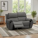 Ezra 2 Seater Electric Recliner with Power Headrest & Lumbar Support in Elephant Grey Leather