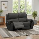 Ezra 2 Seater Electric Recliner with Power Headrest & Lumbar Support in Storm Leather