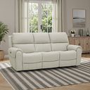 Ezra 3 Seater Electric Recliner in Bone China Leather