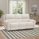Ezra 3 Seater Electric Recliner in Hopsack Natural Fabric