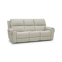 Ezra 3 Seater Electric Recliner with Power Headrest & Lumbar Support in Bone China Leather