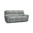 Ezra 3 Seater Electric Recliner with Power Headrest & Lumbar Support in Hopsack Platinum Fabric