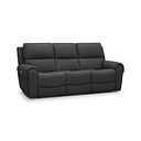 Ezra 3 Seater Electric Recliner with Power Headrest & Lumbar Support in Storm Leather