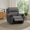 Ezra Electric Recliner Armchair in Elephant Grey Leather