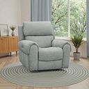 Ezra Electric Recliner Armchair in Hopsack Platinum Fabric