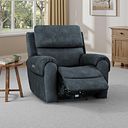 Ezra Electric Recliner Armchair with Power Headrest & Lumbar Support in Dexter Shadow Fabric
