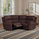 Ezra Group 1 Electric Recliner with Power Headrest & Lumbar Support in Chestnut Leather