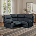 Ezra Group 1 Electric Recliner with Power Headrest & Lumbar Support in Dexter Shadow Fabric