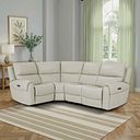 Ezra Group 2 Electric Recliner - Right Hand in Bone China Leather