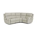 Ezra Group 2 Electric Recliner with Power Headrest & Lumbar Support - Left Hand in Bone China Leather