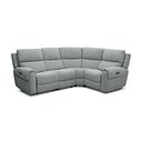 Ezra Group 2 Electric Recliner with Power Headrest & Lumbar Support - Left Hand in Hopsack Platinum Fabric