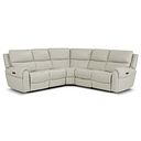 Ezra Group 3 Electric Recliner with 1 Storage Drawer in Bone China Leather